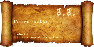 Beiner Betti névjegykártya